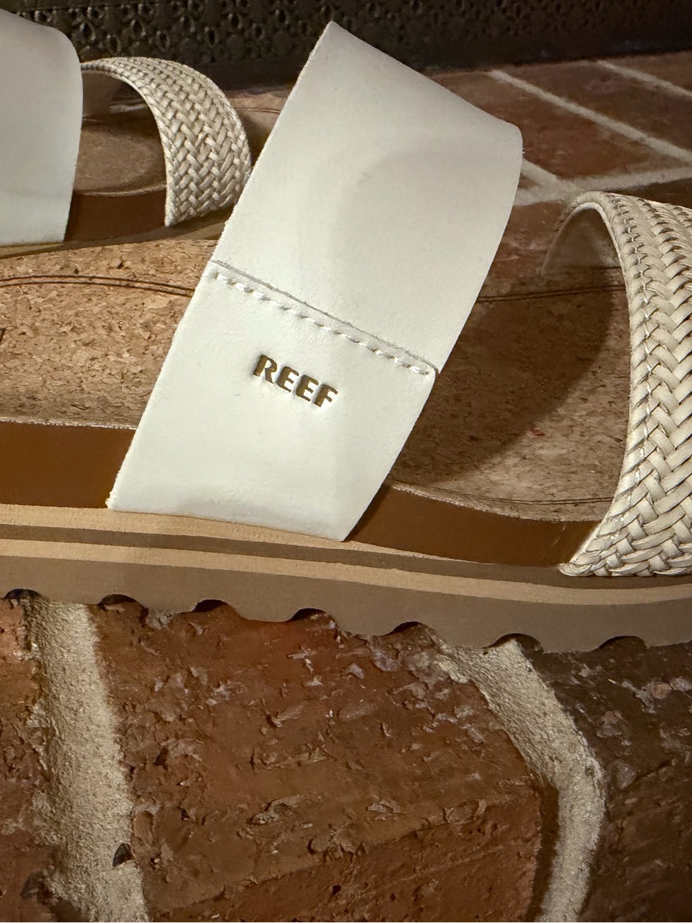 Reef Vintage White Double-Strap Slide Sandal - Picture 3 of 10